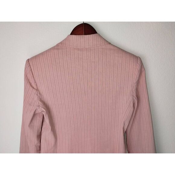 Pinkos Womens Blazer Sz 4 Pink Striped Jacket Italian Designer Royalty Corpcore - Picture 3 of 10
